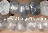 CRB5102 15.5 inches 4*6mm faceted rondelle cloudy quartz beads