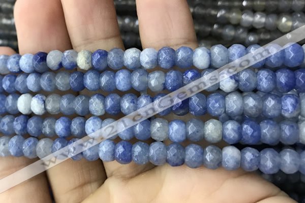 CRB5106 15.5 inches 4*6mm faceted rondelle blue aventurine beads