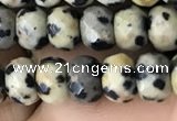 CRB5109 15.5 inches 4*6mm faceted rondelle dalmatian jasper beads