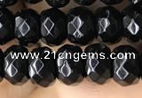 CRB5113 15.5 inches 4*6mm faceted rondelle black agate beads