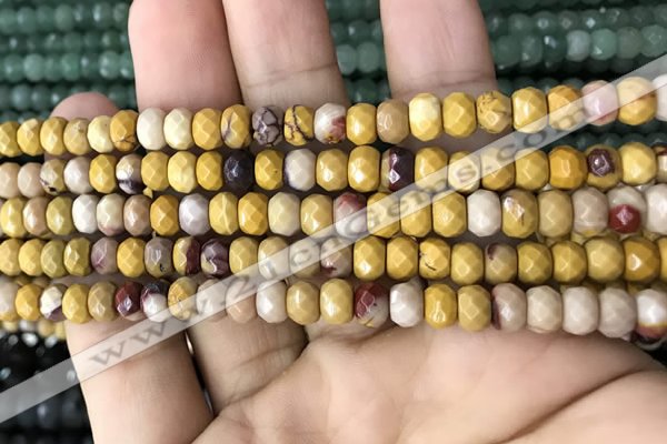 CRB5120 15.5 inches 4*6mm faceted rondelle mookaite beads wholesale