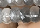 CRB5152 15.5 inches 5*8mm faceted rondelle cloudy quartz beads