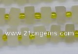 CRB518 15.5 inches 5*8mm tyre matte lemon quartz beads