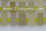 CRB519 15.5 inches 6*10mm tyre matte lemon quartz beads