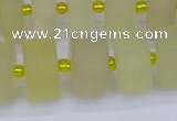 CRB521 15.5 inches 7*14mm tyre matte lemon quartz beads