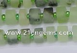 CRB524 15.5 inches 5*8mm tyre matte green rutilated quartz beads