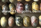 CRB5305 15.5 inches 4*6mm rondelle leopard skin jasper beads wholesale