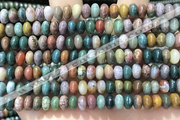 CRB5306 15.5 inches 4*6mm rondelle Indian agate beads wholesale