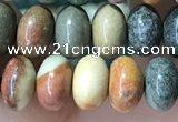 CRB5307 15.5 inches 4*6mm rondelle wildhorse picture jasper beads