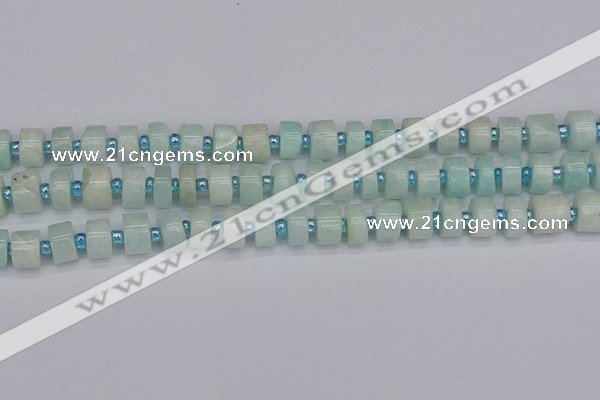 CRB531 15.5 inches 6*10mm tyre Chinese amazonite beads wholesale