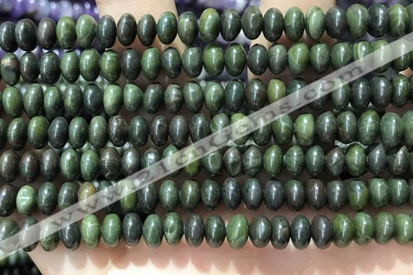 CRB5311 15.5 inches 4*6mm rondelle bronze green stone beads