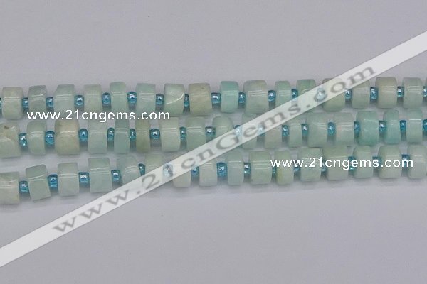 CRB533 15.5 inches 7*14mm tyre Chinese amazonite beads wholesale