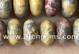 CRB5335 15.5 inches 5*8mm rondelle leopard skin jasper beads