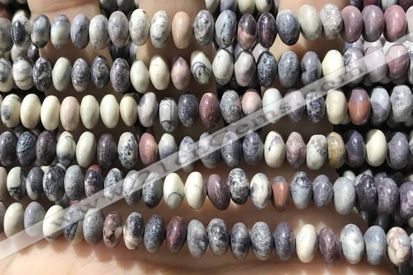 CRB5341 15.5 inches 5*8mm rondelle purple striped jasper beads