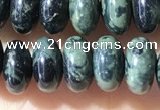 CRB5343 15.5 inches 5*8mm rondelle green picture jasper beads