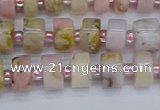 CRB542 15.5 inches 5*8mm tyre natural pink opal gemstone beads