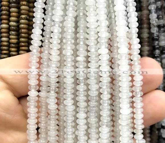 CRB5420 15 inches 2.5*4mm rondelle white jade beads wholesale
