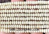 CRB5445 15 inches 2.5*4mm rondelle white fossil jasper beads