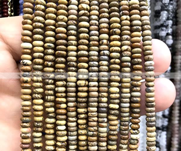 CRB5448 15 inches 2.5*4mm rondelle picture jasper beads wholesale