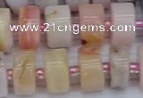 CRB545 15.5 inches 7*14mm tyre natural pink opal gemstone beads