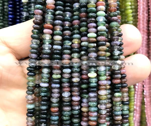 CRB5464 15 inches 2.5*4mm rondelle Indian agate beads wholesale