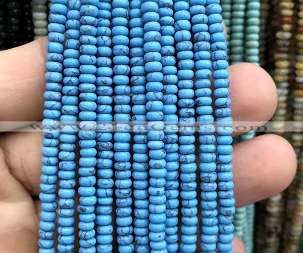 CRB5474 15 inches 2.5*4mm rondelle synthetic turquoise beads