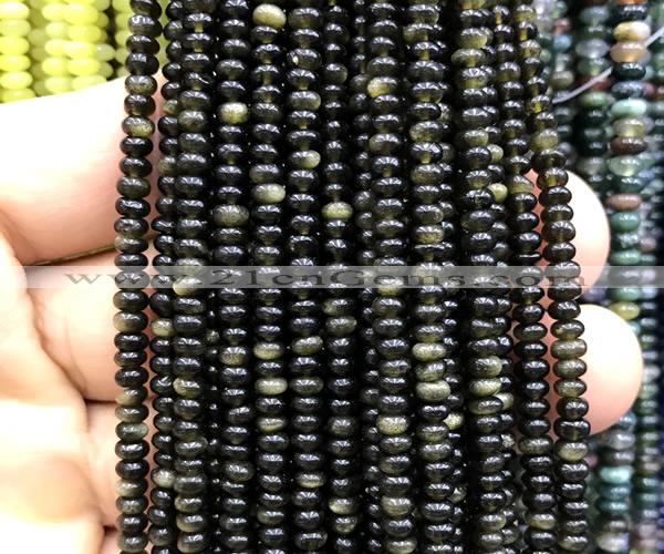 CRB5487 15 inches 2.5*4mm rondelle golden obsidian beads