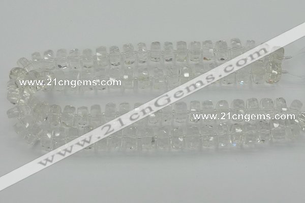 CRB550 15.5 inches 7*12mm faceted rondelle white crystal beads