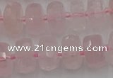 CRB558 15.5 inches 7*12mm faceted rondelle rose quartz beads