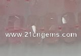 CRB560 15.5 inches 8*16mm faceted rondelle rose quartz beads