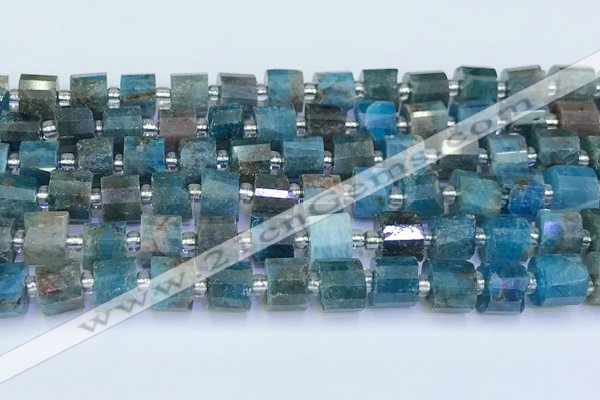 CRB5601 15.5 inches 7mm - 8mm faceted tyre apatite beads