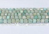 CRB5608 15.5 inches 7mm - 8mm faceted tyre amazonite beads