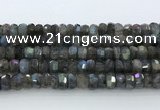 CRB5621 15.5 inches 5*9mm - 6*10mm faceted rondelle labradorite beads