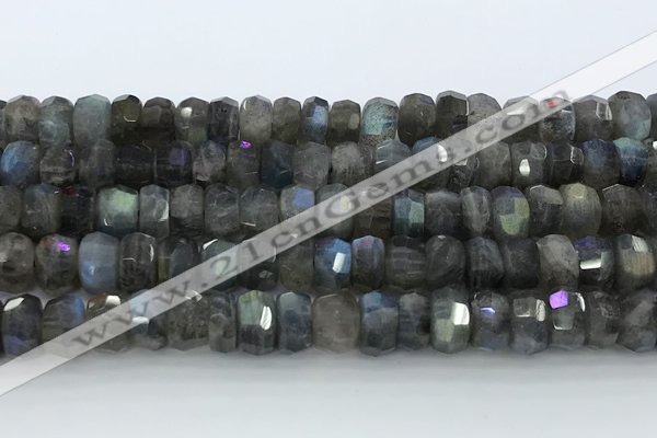 CRB5621 15.5 inches 5*9mm - 6*10mm faceted rondelle labradorite beads