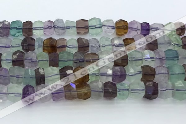 CRB5625 15.5 inches 6*8mm - 7*9mm faceted rondelle fluorite beads