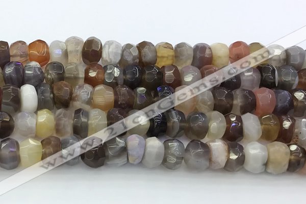 CRB5627 15.5 inches 4*7mm - 5*8mm faceted rondelle Botswana agate beads