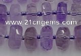 CRB565 15.5 inches 6*10mm faceted rondelle amethyst beads