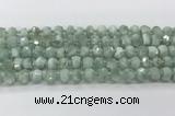 CRB5654 15.5 inches 5*8mm-6*10mm faceted rondelle green angel skin beads wholesale