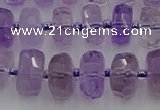 CRB566 15.5 inches 7*12mm faceted rondelle amethyst beads