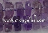 CRB567 15.5 inches 8*14mm faceted rondelle amethyst beads