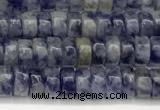 CRB5674 15 inches 3*4mm heishi blue spot beads wholesale