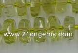 CRB573 15.5 inches 6*10mm faceted rondelle lemon quartz beads