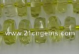 CRB574 15.5 inches 7*12mm faceted rondelle lemon quartz beads