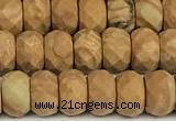 CRB5803 15 inches 4*6mm, 5*8mm faceted rondelle wooden jasper beads