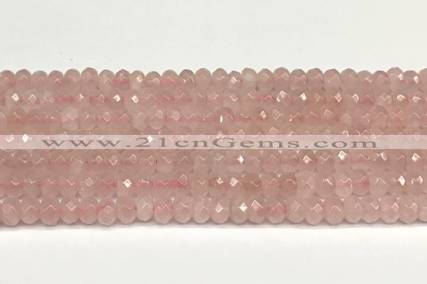 CRB5806 15 inches 4*6mm, 5*8mm, 6*10mm faceted rondelle rose quartz beads