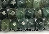 CRB5817 15 inches 4*6mm, 5*8mm faceted rondelle moss agate beads