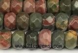 CRB5826 15 inches 4*6mm, 5*8mm, 6*10mm faceted rondelle picasso jasper beads