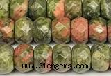 CRB5827 15 inches 4*6mm, 5*8mm faceted rondelle unakite beads