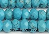 CRB5828 15 inches 4*6mm, 5*8mm faceted rondelle imitation turquoise beads