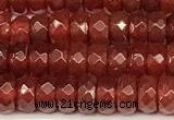 CRB5831 15 inches 4*6mm, 5*8mm faceted rondelle red agate beads